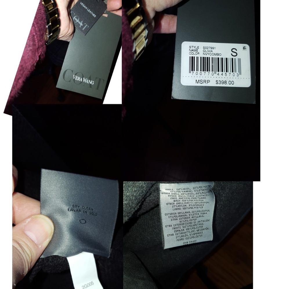 Vera Wang Wool Coat size S NWT - Picture 5 of 7